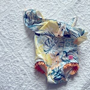 3-6 months EUC ruffle butts baby girl swimsuit